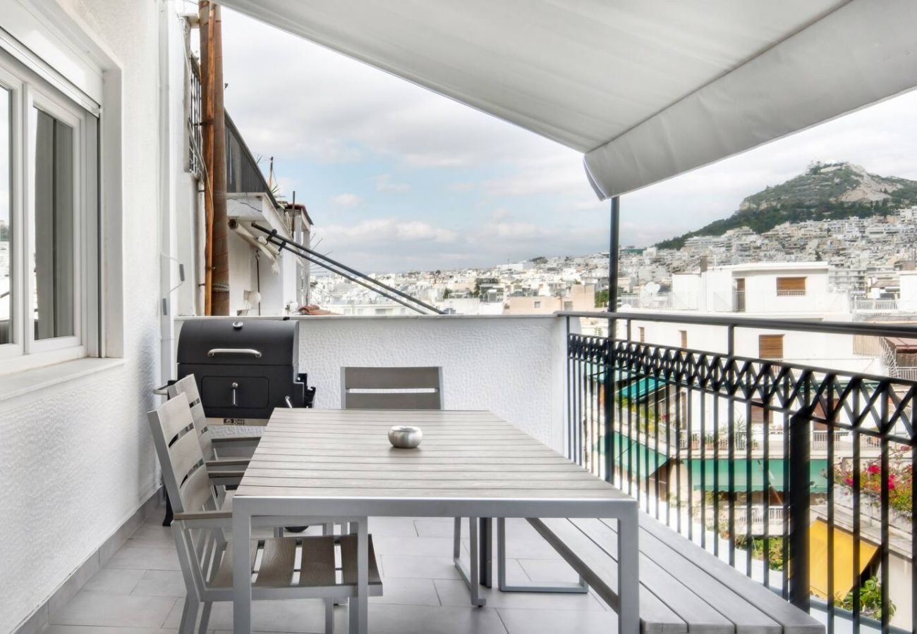 Apartment in Athens - Olympus Residence 4 bedrooms Penthouse, big terrace with seating area, BBQ & Lycabettus Hill view