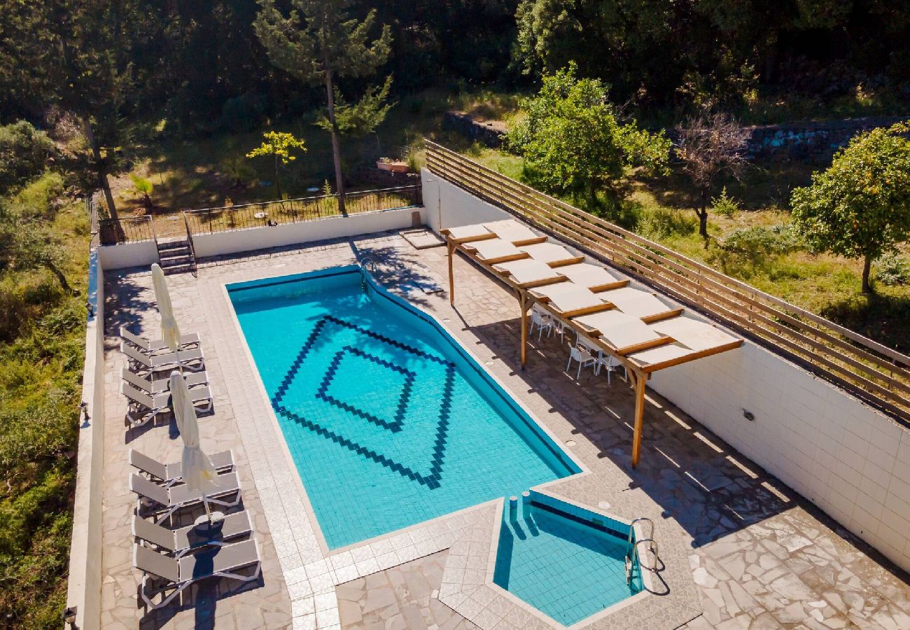 Private swimming pool at Halases Panorama Villa Alikampos Crete