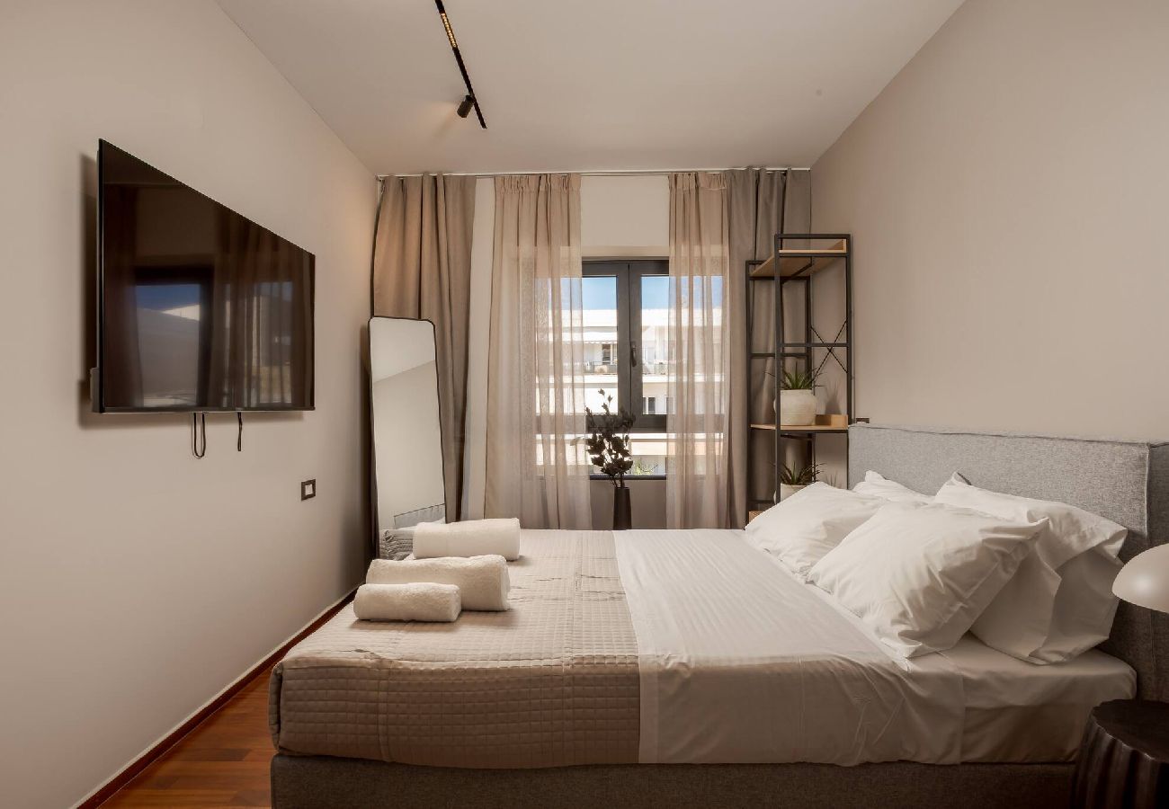 Double bedroom at Demi design apartment in Chania city center