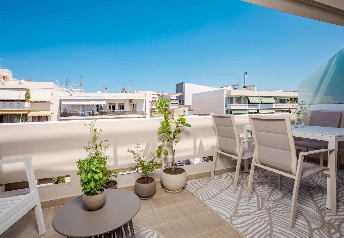 Private balcony at Kira apartment in Chania Crete