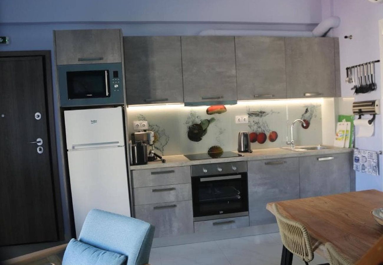 Modern kitchen at Casa Anthos apartment in Chania Town