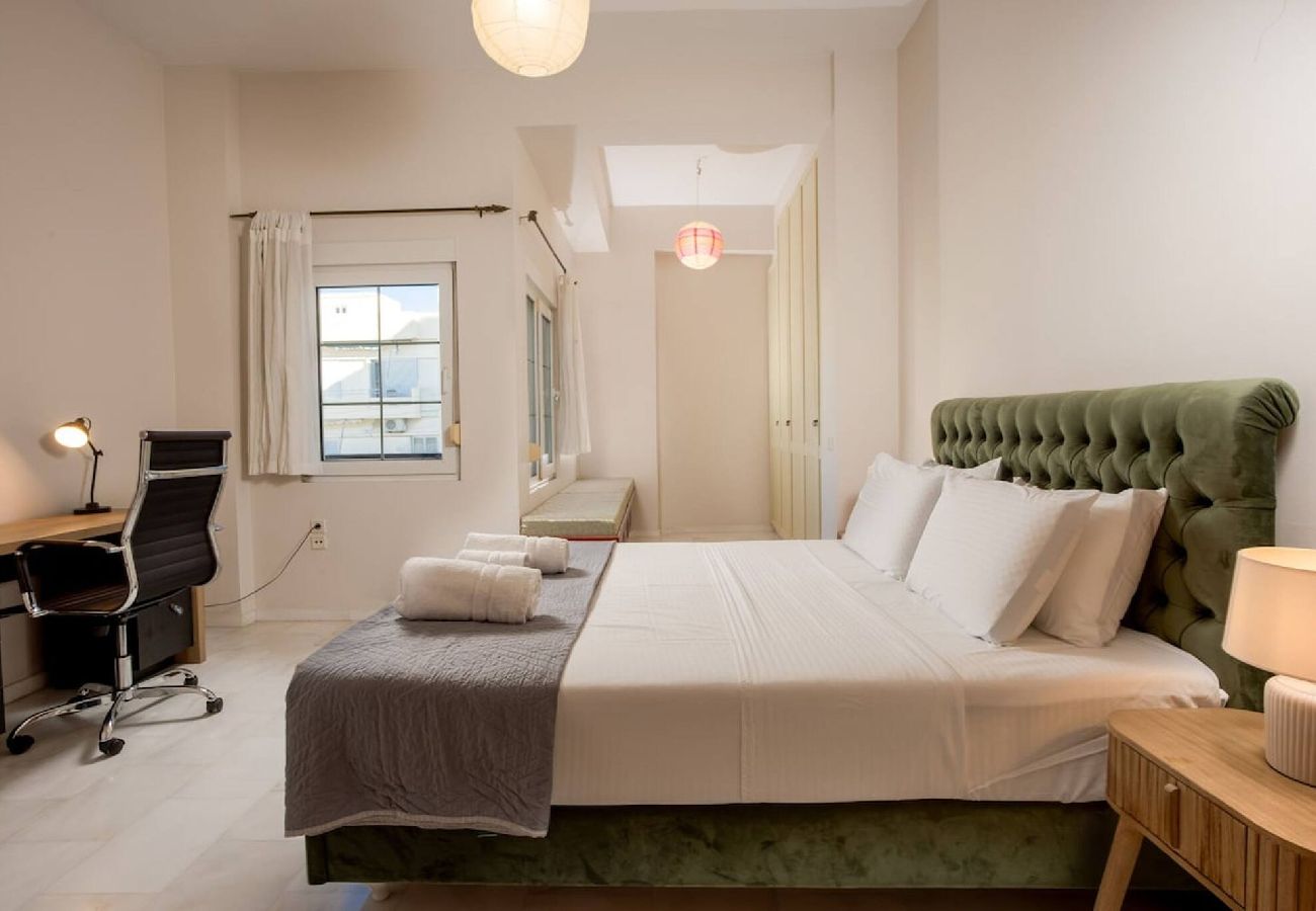 Double bedroom at White Marble Luxury City Apartment