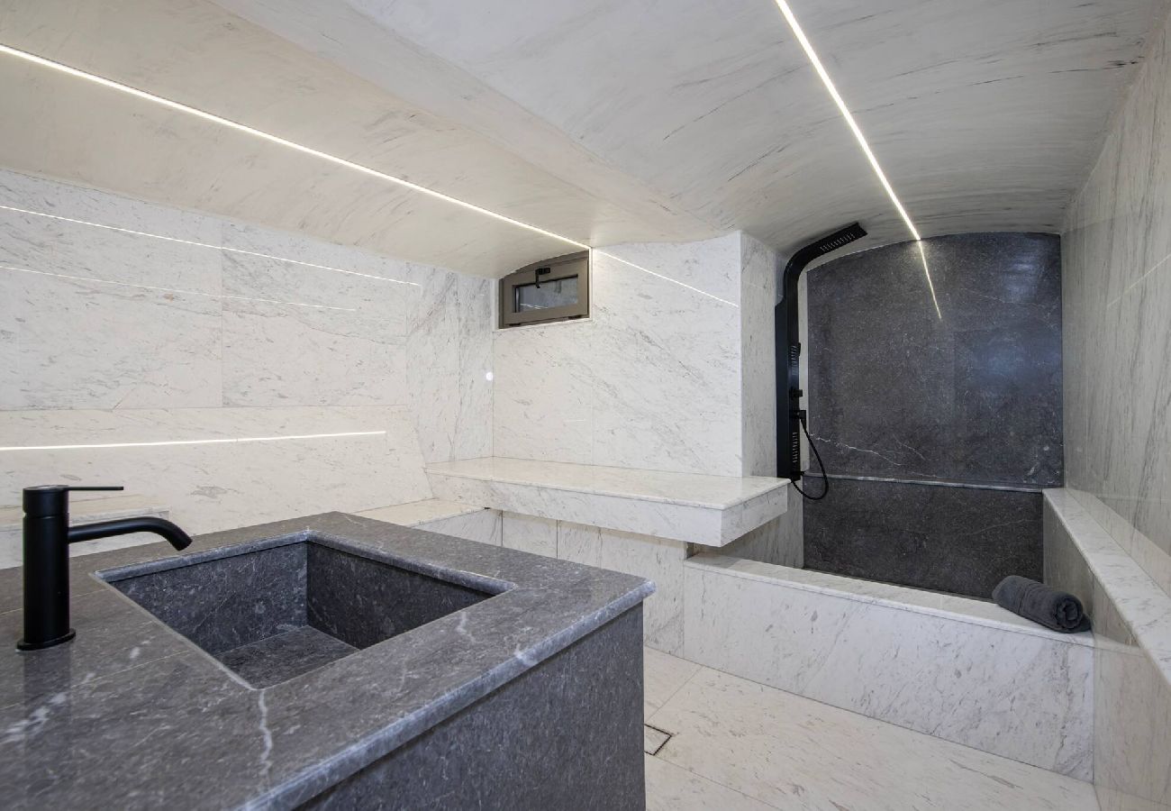 Indoor hammam spa in luxury villa Chania Crete