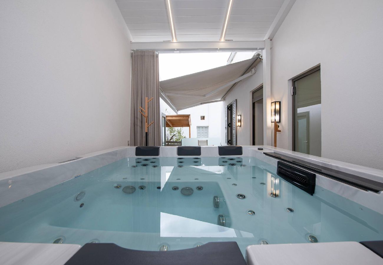 Private jacuzzi terrace at luxury villa in Chania Crete